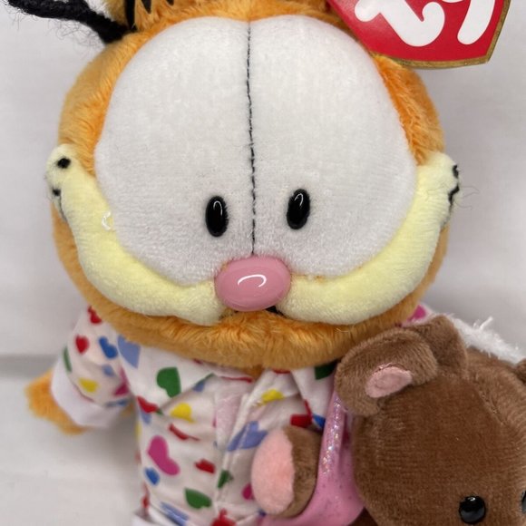 Vintage 10" TY Beanie Baby GOODNIGHT GARFIELD with Pooky Plush Tag Valentine - Picture 6 of 15